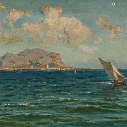 Francesco Lojacono (1838-1915) Veduta di Palermo, huile sur ...