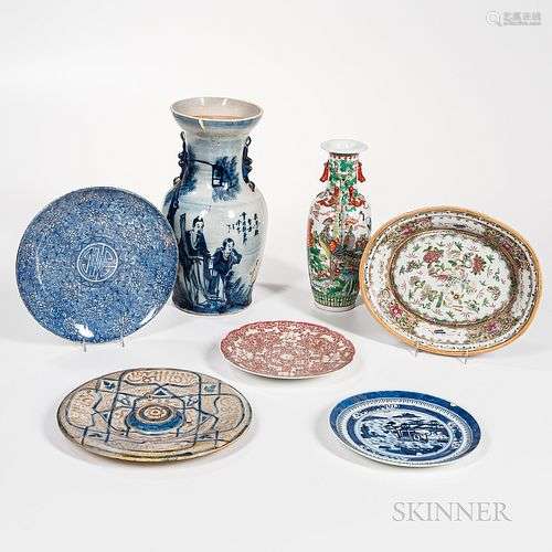 Nine Assorted Asian Ceramic Items