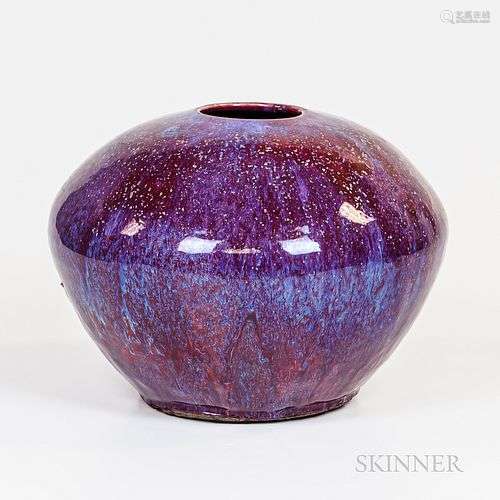 Large Flambe-glazed Jar