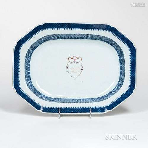 Export Blue and White Armorial Platter