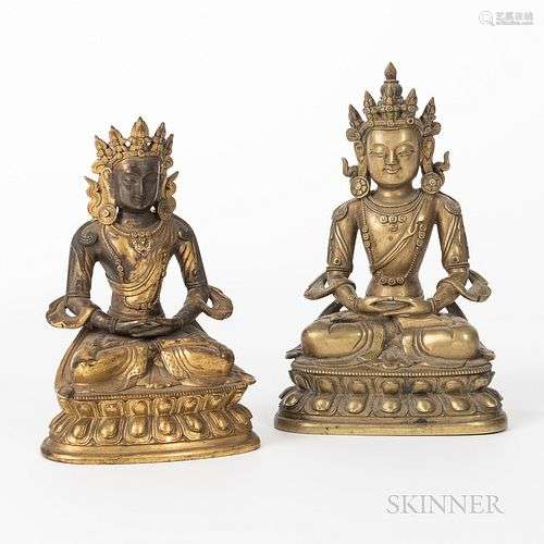 Two Bronze Figures of Avalokitesvara