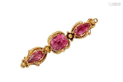 A pink topaz brooch, circa 1830-40