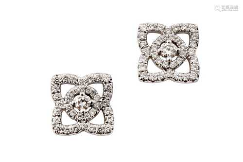 De Beers | A pair of diamond 'Lotus' earstuds