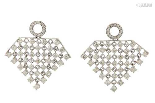 A pair of diamond earrings