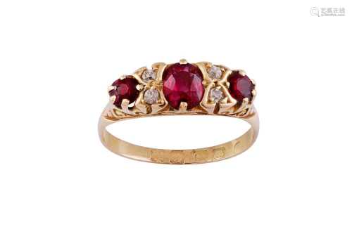 A ruby and diamond ring, 1911-12