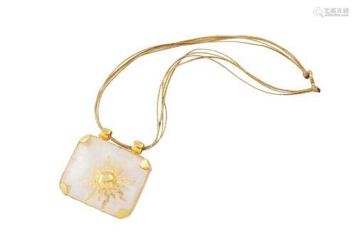 Pippa Small | A gold and rock crystal sun pendant necklace, ...