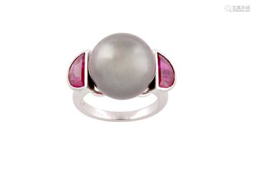 Adler | A cultured pearl and ruby ring