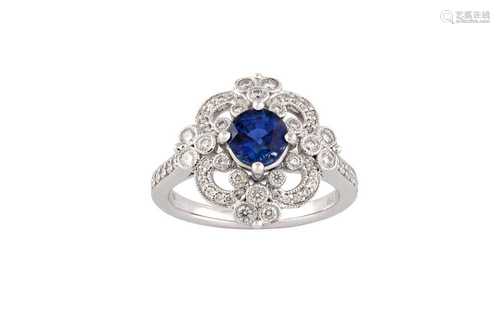 A sapphire and diamond ring