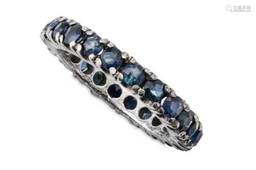 A sapphire eternity ring