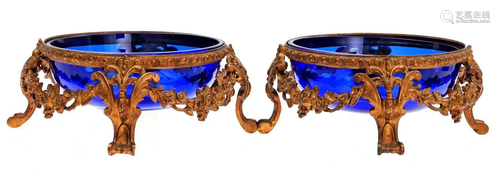 2 cobalt blue glasses