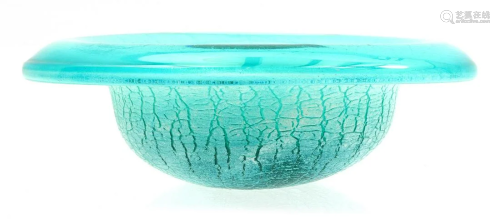 Green glass bowl