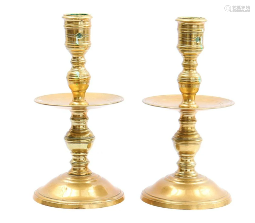 2 bronze table candlesticks