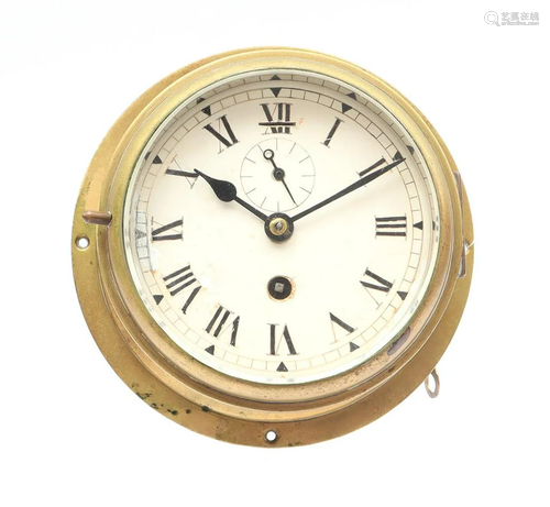 Ship's clock in brass case