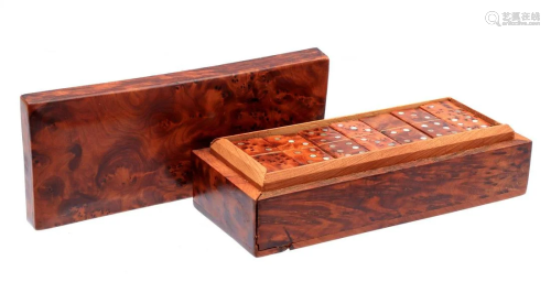 Thuja root wooden domino box