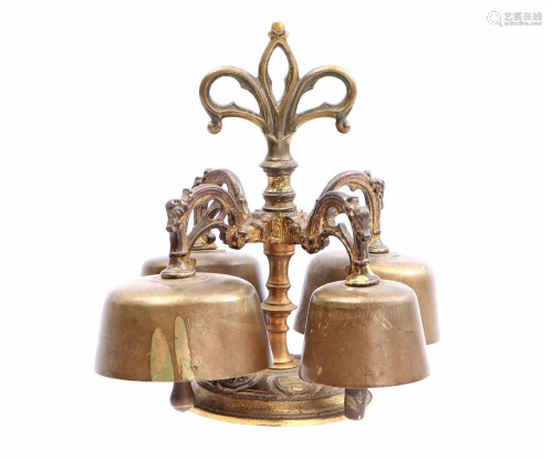 Bronze richly carved altar bell