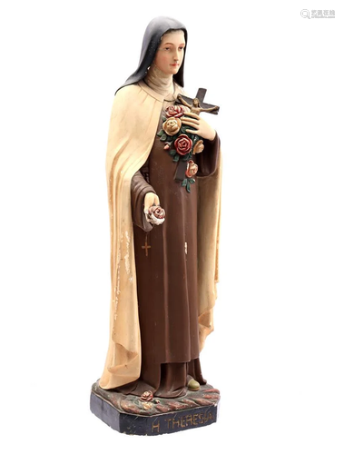 Plaster statue of Saint Therese of Lisieux