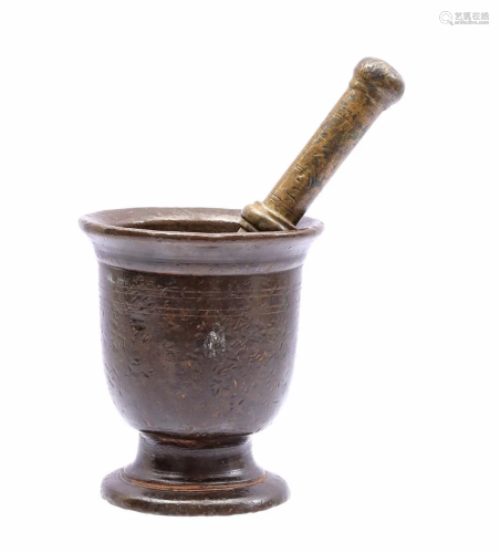 Bronze mortar with pestle