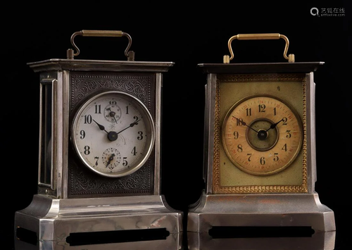 2 old travel alarm clocks