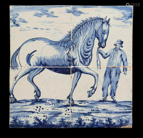 Glazed earthenware tile