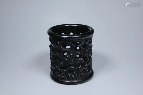 OPENWORK SANDALWOOD BRUSH POT