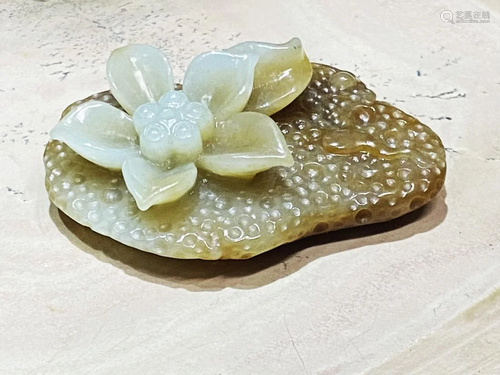 CHINESE JADE CARVING 'LOTUS' INCENSE HOLDER