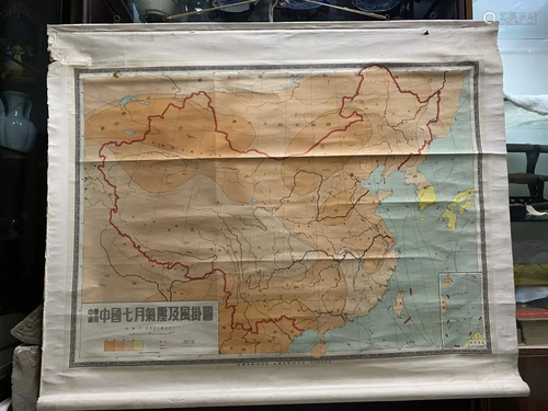 OLD PRINTED CHINESE WEATHER MAP