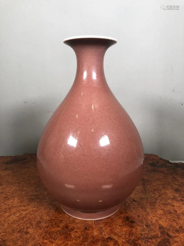 MONOCHROME RED GLAZED YUHUCHUN VASE