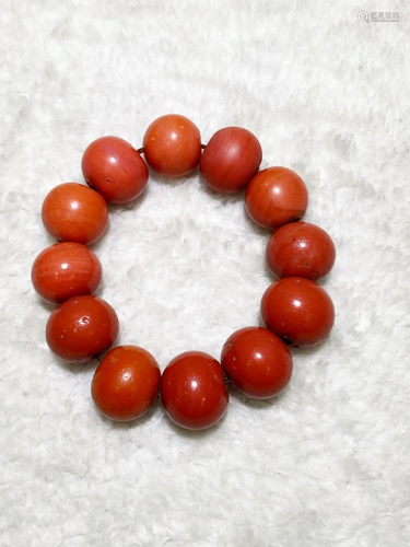 RED GLASS BEAD BRACELET