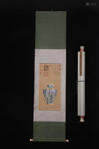 CHINESE PAINTING OF A VASE, DING GUANPENG