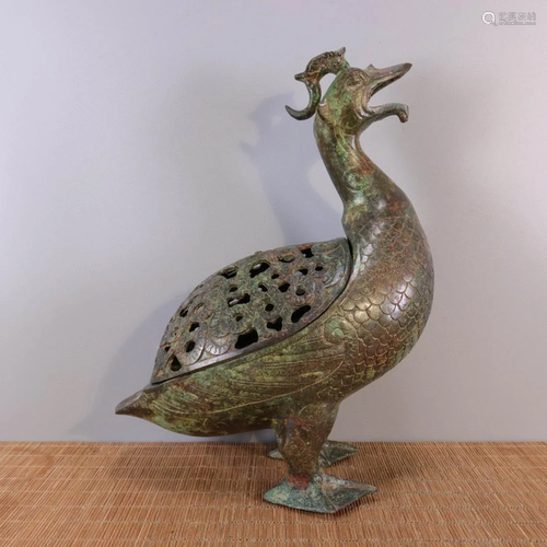 OPENWORK BRONZE 'BIRD' CENSER