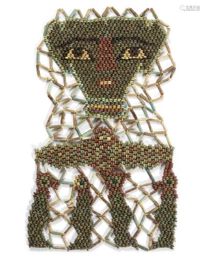 AN EGYPTIAN BEAD MASK, 600-400 BC