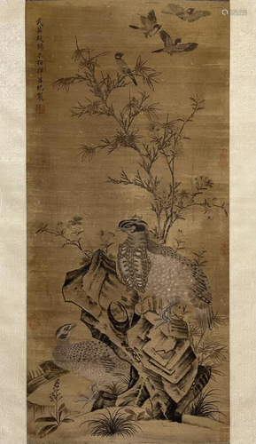 TRADITIONAL CHINESE PAINTING OF BIRDS, LV JI