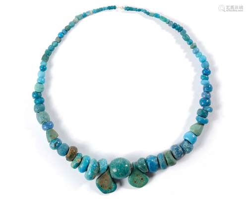 A GLASS BEAD NECKLACE, ANCIENT NEAR EAST