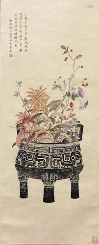 RUBBING PAINTING OF FLOWERS IN DING, PAN JINGSHU