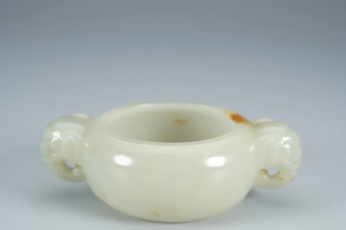 ELEPHANT-EAR WHITE JADE CARVING CENSER