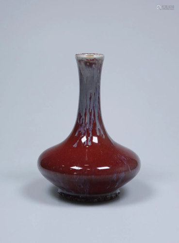 FAMBE GLAZED LONG NECK VASE