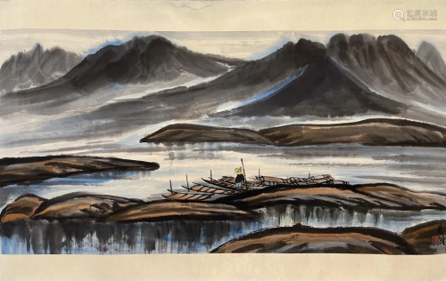 CHINESE PAINTING OF RIVERSIDE, LIN FENGMIAN