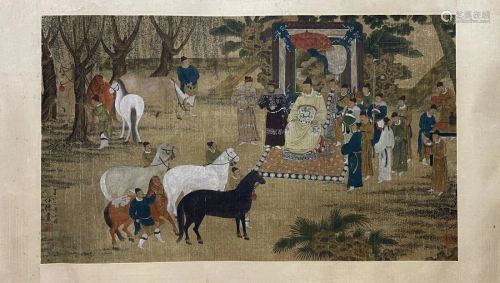 NARRATIVE PAINTING OF IMPERIAL SCENE, ZHAO YONG