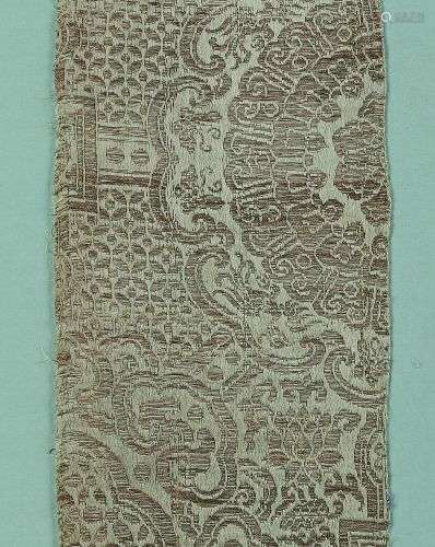 A CHINESE GOLD BROCADED SILK PANEL, CIRCA 16TH CENTURY