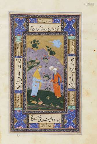 A PERSIAN DOUBLE-SIDED MINIATURE, ISFAHAN SCHOOL, 18TH CENTU...