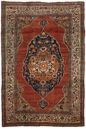 A HADJI JELILI TABRIZ WORKSHOP CARPET, LATE 19TH CENTURY