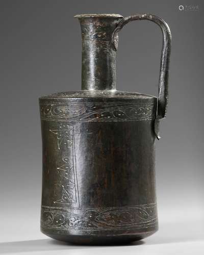 A LARGE KHORASAN BRONZE EWER, 11TH-12TH CENTURY