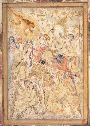 A PERSIAN MINIATURE OF THE MI'RAJ (THE ASCENT OF THE PROPHET...