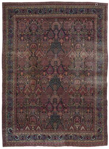 A TEHRAN CARPET WITH ZILI SULTAN DESIGN, 19TH CENTURY