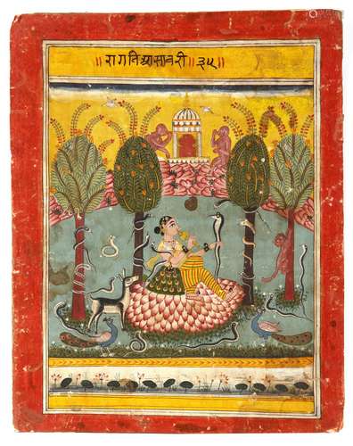 AN IIIUSTRATION FROM THE RAGAMALA SERIES, ASAVARI RAGINI, MA...