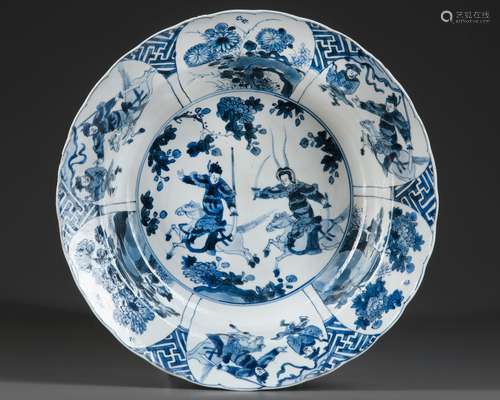 A CHINESE PLATE, WITH THE SIX CHARACTER MARK OF KANGXI (1662...