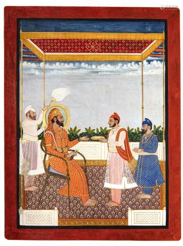 MAHARAJA KARAM SINGH OF PATIALA, RECEIVING LETTER FROM A COU...