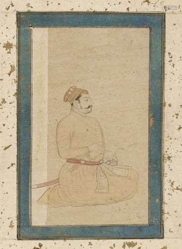 A MUGHAL MINIATURE OF AMAR SINGH RATHORE, 18TH CENTURY