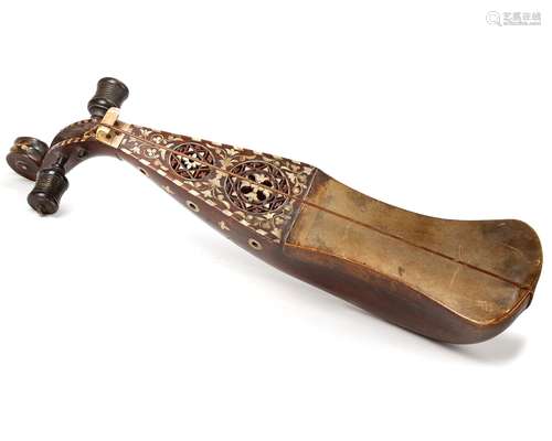 A MOTHER-OF-PEARL-INLAID WOOD STRINGED INSTRUMENT SYRIA, LAT...