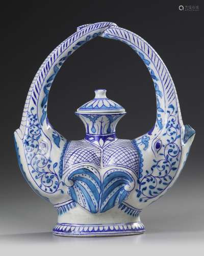 A MULTAN POTTERY WATER BOTTLE (SURAHI) NORTH INDIA, 19TH CEN...